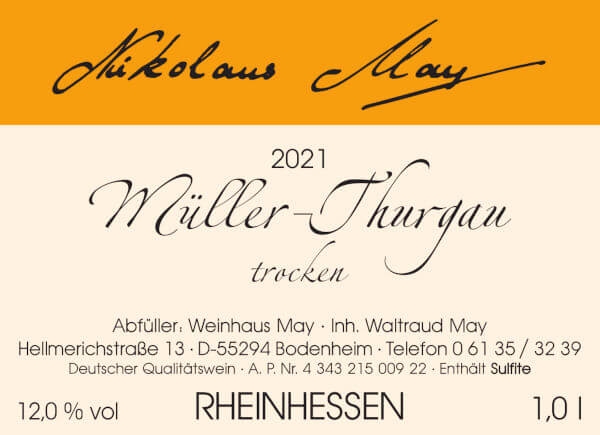 Nikolaus May Müller-Thurgau 2021 - trocken